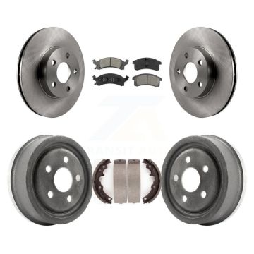Front Rear Brake Rotors Semi-Metallic Pad Drum Kit For Pontiac Sunfire Chevrolet Grand Am K8S-103293