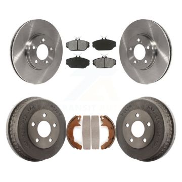 Front Rear Brake Rotors Semi-Metallic Pad Drum Kit For 01-02 Ford Taurus rear brakes K8S-103301