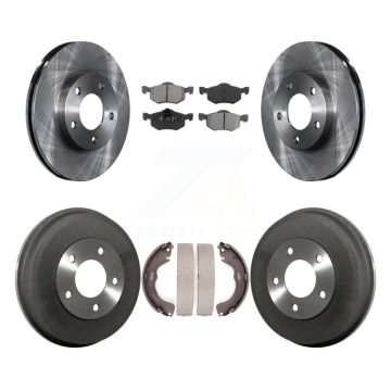 Front Rear Brake Rotor Semi-Metallic Pad & Drum Kit For Ford Escape Mazda Tribute Mercury K8S-103302