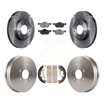 Front Rear Brake Rotors Semi-Metallic Pad & Drum Kit For 2007 Ford Escape Mercury Mariner K8S-103304