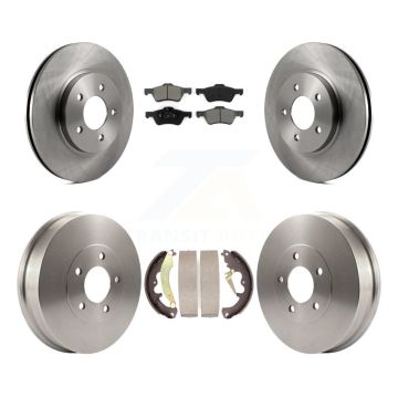 Front Rear Brake Rotor Semi-Metallic Pad & Drum Kit For Ford Escape Mazda Tribute Mercury K8S-103305