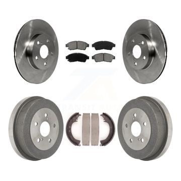 Front Rear Disc Brake Rotors Semi-Metallic Pads And Drum Kit For 1996-2000 Toyota RAV4 K8S-103309