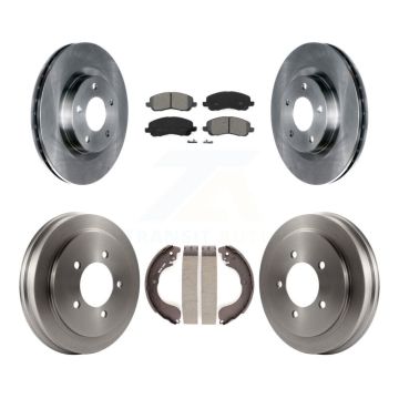 Front Rear Brake Rotors Semi-Metallic Pad Drum Kit For Jeep Patriot Compass Dodge Caliber K8S-103310