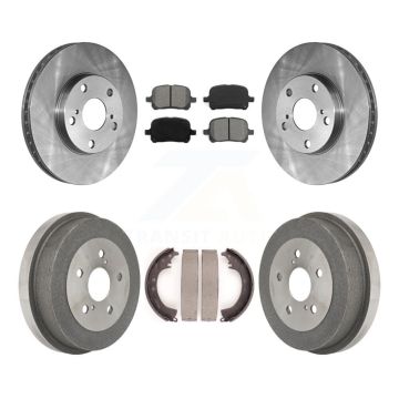 Front Rear Disc Brake Rotor Semi-Metallic Pad & Drum Kit For 1999-2001 Toyota Solara 2.2L K8S-103334
