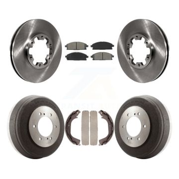 Front Rear Disc Brake Rotor Semi-Metallic Pad Drum Kit For Nissan Pathfinder INFINITI QX4 K8S-103336