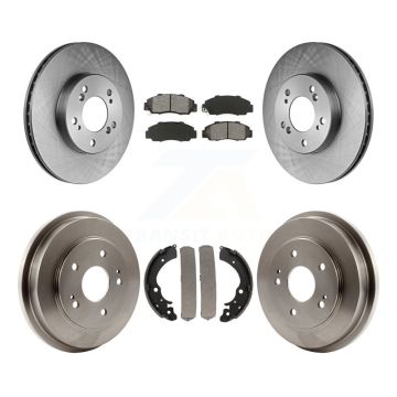 Front Rear Disc Brake Rotors Semi-Metallic Pads And Drum Kit For 1997-2001 Honda CR-V K8S-103337