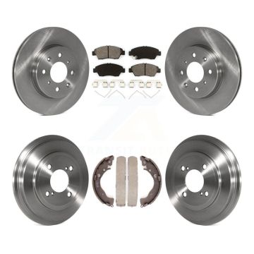 Front Rear Disc Brake Rotors Semi-Metallic Pads And Drum Kit For 2015-2020 Honda Fit K8S-103343