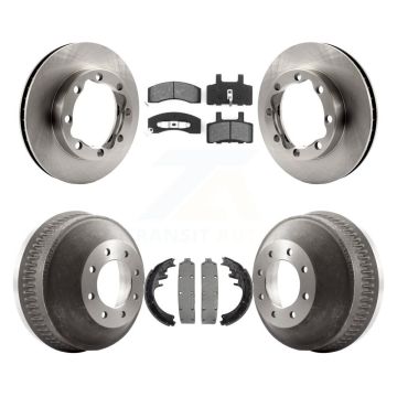 Front Rear Disc Brake Rotors Semi-Metallic Pad Drum Kit For 1988-1989 K3500 GMC Chevrolet K8S-103346