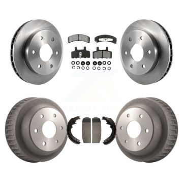 Front Rear Brake Rotor Semi-Metallic Pad & Drum Kit For Chevrolet K2500 With 6 Lug Wheels K8S-103347