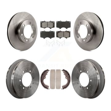 Front Rear Disc Brake Rotors Semi-Metallic Pads And Drum Kit For Toyota Tacoma K8S-103349