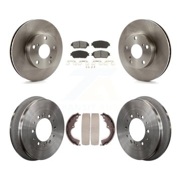 Front Rear Brake Rotor Semi-Metallic Pad Drum Kit For Toyota Tacoma 4WD With 5 Lug Wheels K8S-103350
