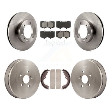 Front Rear Brake Rotor Semi-Metallic Pad Drum Kit For Toyota Tacoma RWD With 6 Lug Wheels K8S-103351
