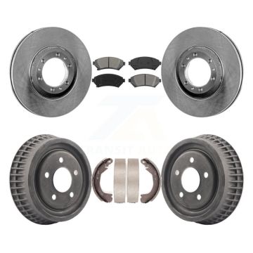 Front Rear Brake Rotor Semi-Metallic Pad Drum Kit For Pontiac Montana Buick Century Trans K8S-103355