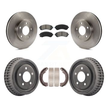 Front Rear Brake Rotor Semi-Metallic Pad & Drum Kit For Pontiac Montana Chevrolet Venture K8S-103356