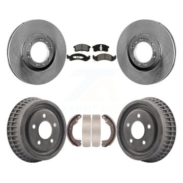 Front Rear Brake Rotor Semi-Metallic Pad Drum Kit For Buick LeSabre Oldsmobile 88 Pontiac K8S-103357