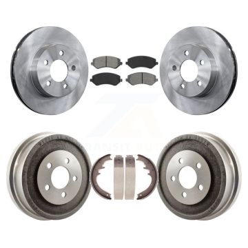 Front Rear Disc Brake Rotors Semi-Metallic Pads And Drum Kit For 2002 Jeep Liberty K8S-103367
