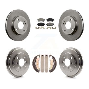 Front Rear Disc Brake Rotors Semi-Metallic Pads And Drum Kit For Ford Fiesta K8S-103374
