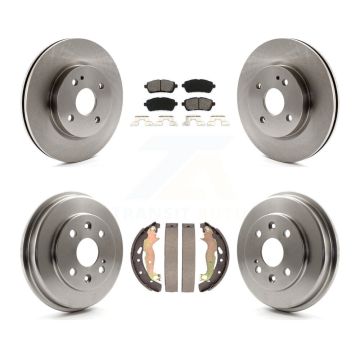 Front Rear Disc Brake Rotors Semi-Metallic Pads And Drum Kit For 2011-2014 Mazda 2 K8S-103379