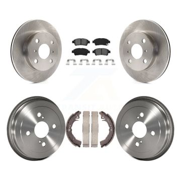 Front Rear Disc Brake Rotors Semi-Metallic Pad And Drum Kit For 2000 Toyota Echo To 08 00 K8S-103381