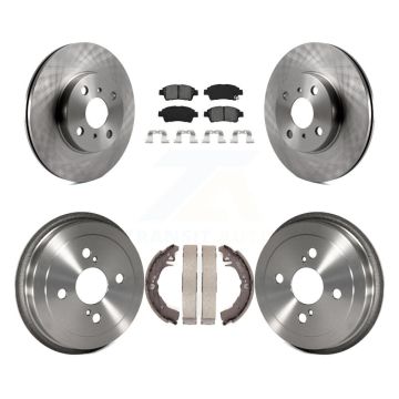 Front Rear Disc Brake Rotors Semi-Metallic Pad & Drum Kit For 2000 Toyota Echo From 08 00 K8S-103382