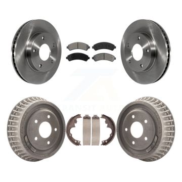 Front Rear Disc Brake Rotors Semi-Metallic Pad & Drum Kit For 1998-2003 Chevrolet S10 4WD K8S-103383
