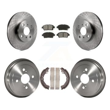 Front Rear Disc Brake Rotors Semi-Metallic Pads And Drum Kit For 2001-2005 Toyota Echo K8S-103390