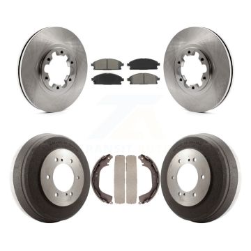 Front Rear Disc Brake Rotor Semi-Metallic Pad Drum Kit For Nissan Pathfinder INFINITI QX4 K8S-103394