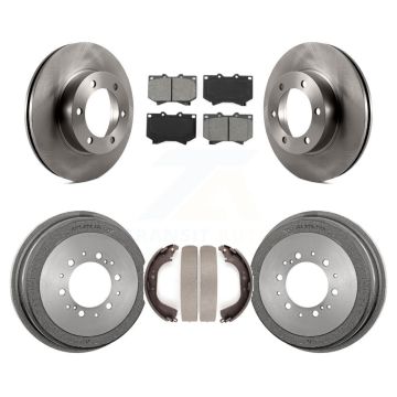 Front Rear Disc Brake Rotors Semi-Metallic Pads And Drum Kit For Toyota Tundra K8S-103398