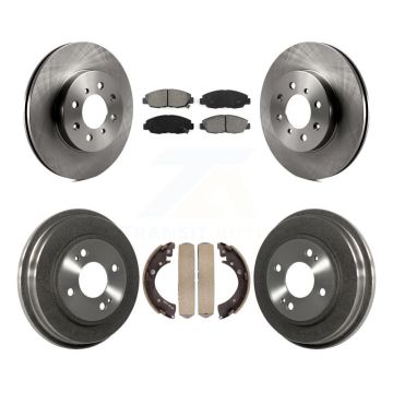 Front Rear Disc Brake Rotors Semi-Metallic Pads And Drum Kit For Honda Civic K8S-103401