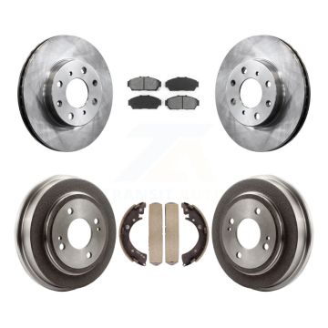 Front Rear Disc Brake Rotors Semi-Metallic Pads And Drum Kit For Honda Civic K8S-103405