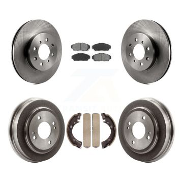 Front Rear Disc Brake Rotors Semi-Metallic Pads And Drum Kit For Honda Civic K8S-103406