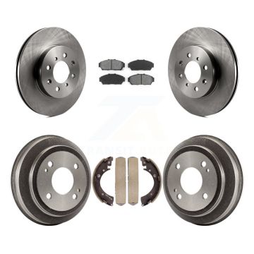 Front Rear Disc Brake Rotors Semi-Metallic Pads And Drum Kit For Honda Civic K8S-103407