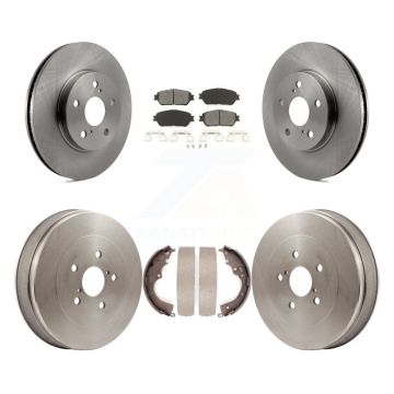Front Rear Disc Brake Rotors Semi-Metallic Pads And Drum Kit For 2004-2010 Toyota Sienna K8S-103409