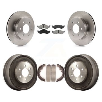 Front Rear Disc Brake Rotor Semi-Metallic Pad Drum Kit For 2000-2002 Dodge Dakota Durango K8S-103410