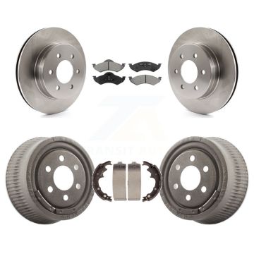 Front Rear Brake Rotors Semi-Metallic Pad Drum Kit For Dodge Dakota With 9" Diameter K8S-103411