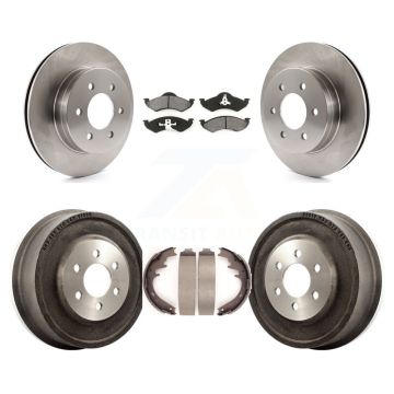 Front Rear Disc Brake Rotors Semi-Metallic Pads And Drum Kit For 1998-1999 Dodge Durango K8S-103412