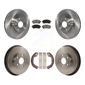 Front Rear Brake Rotor Semi-Metallic Pad & Drum Kit For 98-02 Subaru Forester 4-Wheel ABS K8S-103420