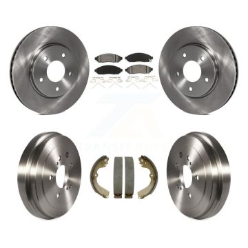 Front Rear Brake Rotor Semi-Metallic Pad Drum Kit For Nissan NV200 Chevrolet City Express K8S-103427