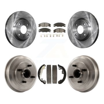 Front Rear Brake Rotor Semi-Metallic Pad & Drum Kit For Ford Focus Wheel Bearing Included K8S-103441