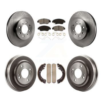 Front Rear Disc Brake Rotors Semi-Metallic Pads And Drum Kit For 2007-2008 Honda Fit K8S-103444