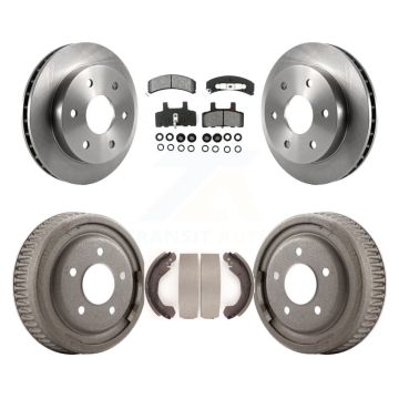 Front Rear Disc Brake Rotors Semi-Metallic Pads And Drum Kit For GMC Yukon 4WD K8S-103448