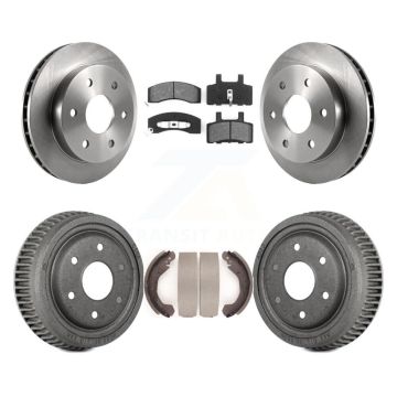 Front Rear Brake Rotors Semi-Metallic Pad & Drum Kit For GMC Yukon With 10" Diameter K8S-103449