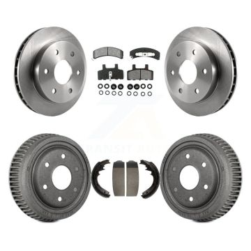 Front Rear Brake Rotors Semi-Metallic Pad & Drum Kit For GMC Yukon With 11" Diameter K8S-103451