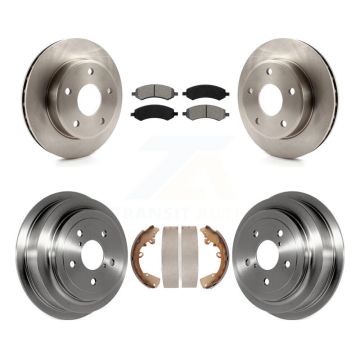 Front Rear Brake Rotors Semi-Metallic Pad Drum Kit For Dakota Dodge Ram Mitsubishi Raider K8S-103453