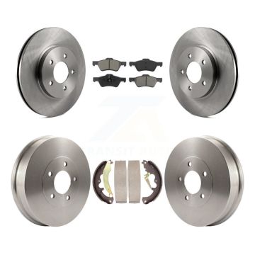 Front Rear Disc Brake Rotors Semi-Metallic Pad & Drum Kit For Ford Escape Mercury Mariner K8S-103456