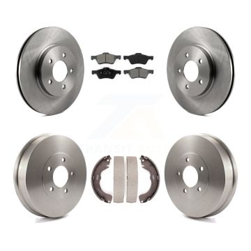 Front Rear Disc Brake Rotors Semi-Metallic Pads And Drum Kit For 2008 Mazda Tribute K8S-103457