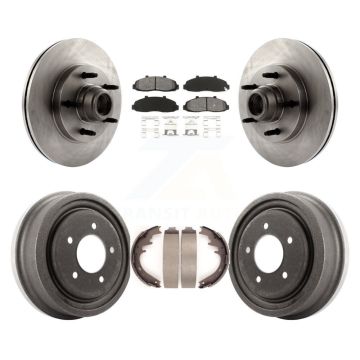 Front Rear Disc Brake Rotors Hub Assembly Semi-Metallic Pads And Drum Kit For Ford F-150 K8S-103458