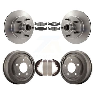 Front Rear Disc Brake Rotor Hub Semi-Metallic Pad Drum Kit For Ford F-150 E-150 Econoline K8S-103465
