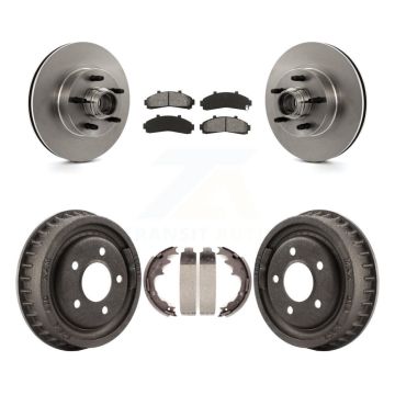 Front Rear Brake Rotor Semi-Metallic Pad & Drum Kit For Ford Ranger With 9" Diameter K8S-103471