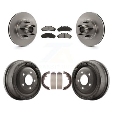 Front Rear Brake Rotors Semi-Metallic Pad Drum Kit For Ford Ranger With 10" Diameter K8S-103472